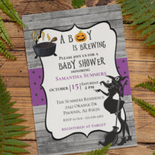 Invitation Le garçon d'Halloween brasse un Baby shower de sor