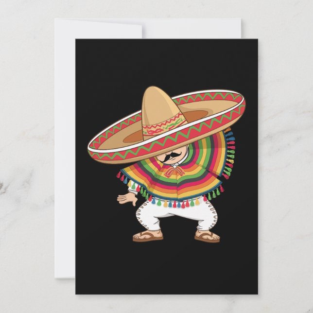 Invitation Le garçon mexicain Dabbing Poncho Cinco de Mayo (Devant)