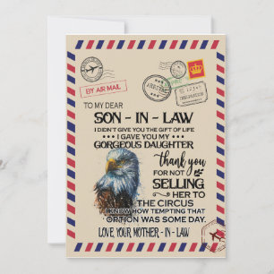 Invitation Le gendre  À Mon Cher Beau-Fils De Mère