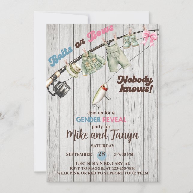 Invitation Le genre Baits ou Bows révèle l'invitation. (Devant)