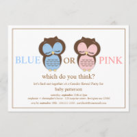 Le genre bleu ou rose de bébé de petits hiboux