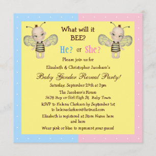 Invitation Le genre de bébé indiquent ce qui il ABEILLE ?