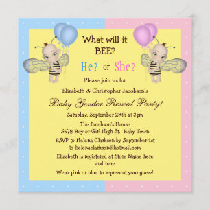 Invitation Le genre de bébé indiquent ce qui il ABEILLE ?