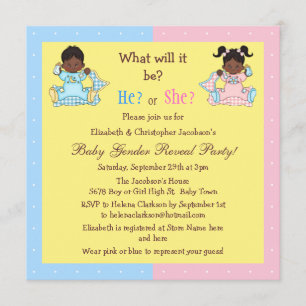 Invitation Le genre de bébé indiquent des bébés