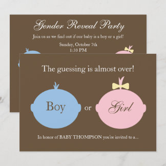Invitation Le genre de bébé indiquent l'invitation de partie