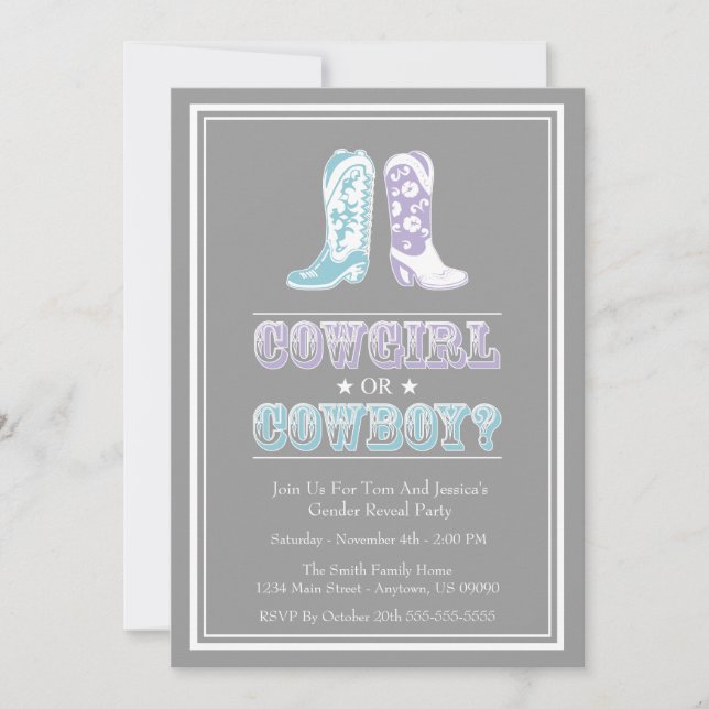 Invitation Le genre de bottes de cowboy indiquent des (Devant)