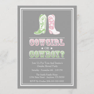 Invitation Le genre de bottes de cowboy indiquent des