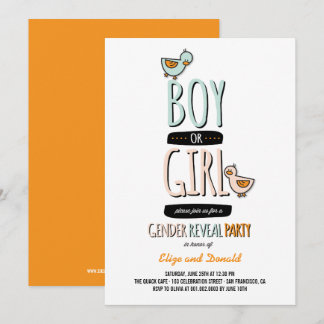 Invitation Le genre de canards de bébé ou de fille indiquent