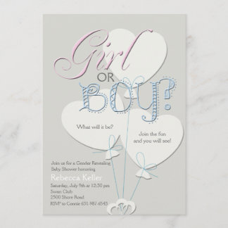 Invitation Le genre de fille ou de garçon indiquent