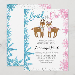 Invitation Le genre de mâle ou de daine indiquent l'hiver