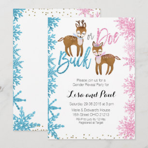 Invitation Le genre de mâle ou de daine indiquent l'hiver
