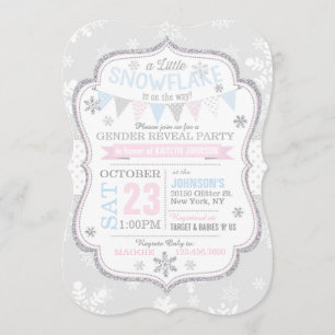 Invitation Le genre de parties scintillantes de flocon de