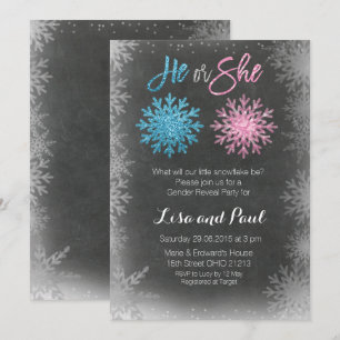 Invitation Le genre de tableau de flocons de neige indiquent