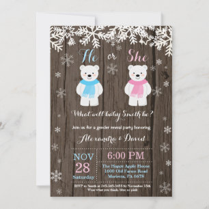 Invitation Le genre d'ours blanc d'hiver indiquent