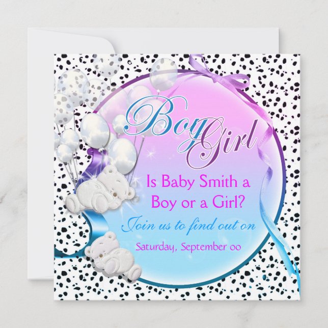 Invitation Le genre d'ours indiquent la partie de fille de (Devant)