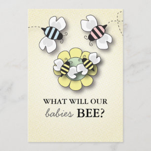 Invitation Le genre heureux de bébé de famille d'abeille