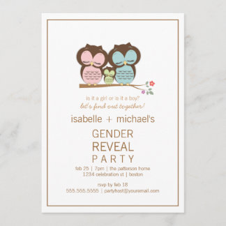 Invitation Le genre mignon de couples de hibou indiquent