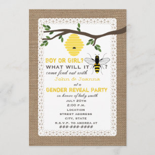 Invitation Le genre orienté d'abeille inspiré par toile de