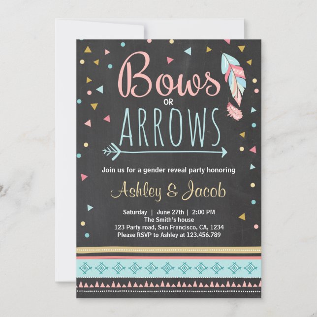 Invitation Le genre tribal révèle l'invitation Garçon ou fill (Devant)