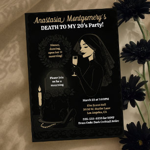 Invitation Le glam gothique de 30ème anniversaire de la femme