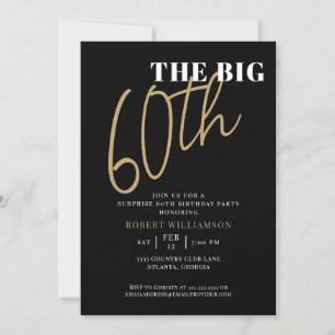 Invitation Le Grand 60e anniversaire surprenant Black Gold