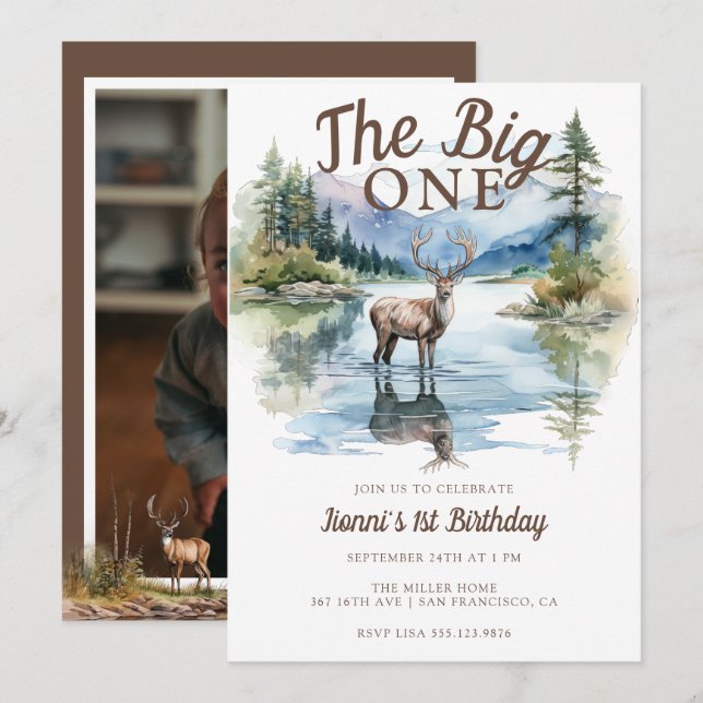 Invitation Le Grand | Anniversaire Rustique Anniversaire (Devant / Derrière)