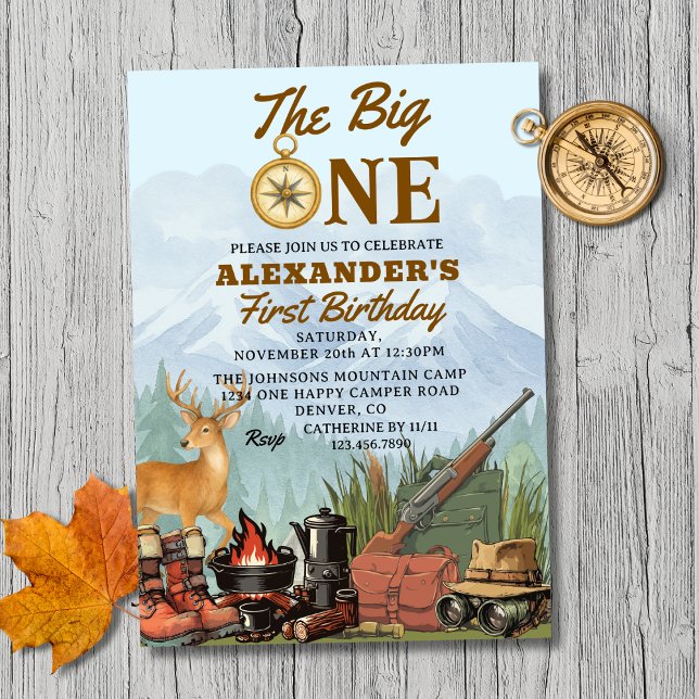 Invitation Le Grand Chasse Camping 1er Anniversaire (Créateur téléchargé)