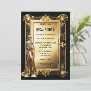 Invitation Le Grand Gatsby art déco Flapper mariée vintage