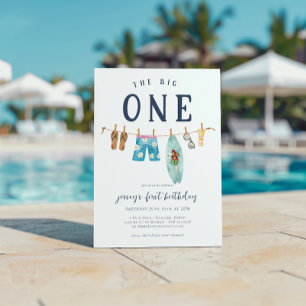 Invitation Le grand   Surf d'été rétro Anniversaire