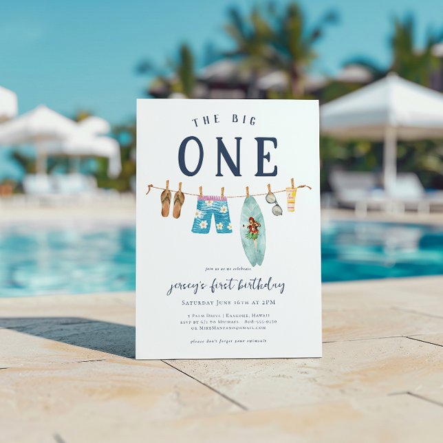Invitation Le grand | Surf d'été rétro Anniversaire (Créateur téléchargé)