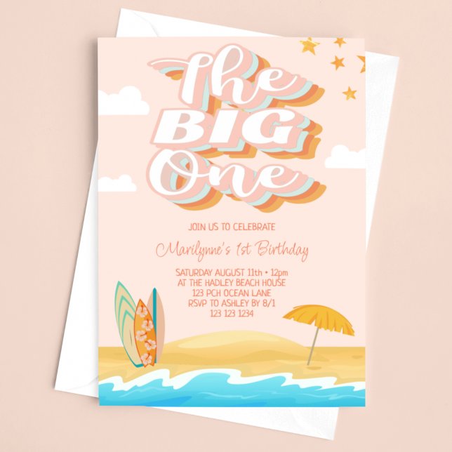 Invitation Le Grand Un Ocean Beach 1er Anniversaire (Créateur téléchargé)