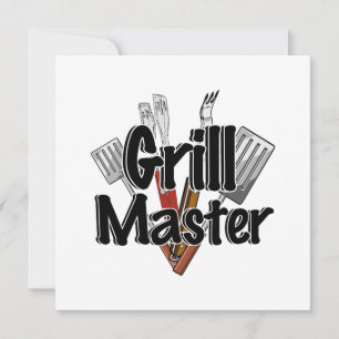 Invitation Le Grill Master avec outils pour barbecue