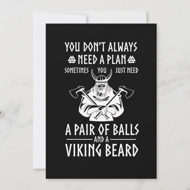 Invitation Le guerrier porteur de viking Valhalla Ax Norse My (Devant)