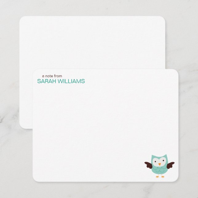 Invitation Le hibou vert en bon état badine des notes de (Devant / Derrière)