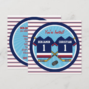 Invitation Le hockey sur glace jumelle la ?ère fête