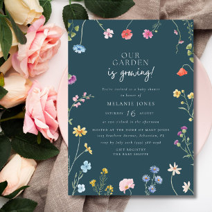 Invitation Le jardin est en croissance Baby shower Fleur sauv
