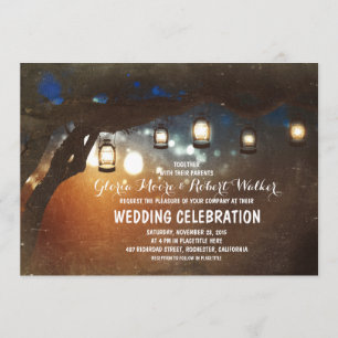 Invitation le jardin rustique allume des lanternes épousant