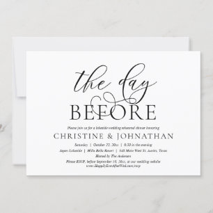 Invitation Le Jour Avant, Dîner De Fête De Répétition Mariage