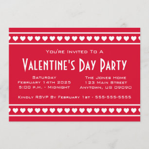 Invitation Le jour de Valetine de frontière de coeurs