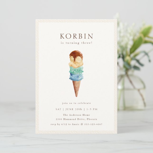 Invitation Le Jour du Birthday (Debout devant)
