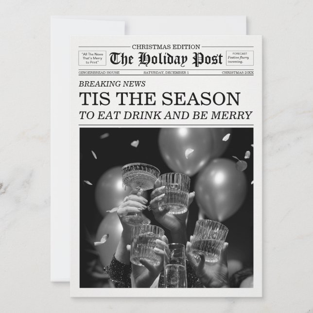 Invitation Le Journal La Presse des Fêtes Est La saison (Devant)
