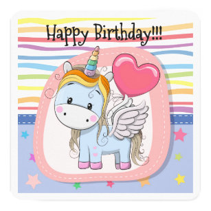 Invitations Faire Part Cartes Joyeux Anniversaire Licorne Zazzle Fr