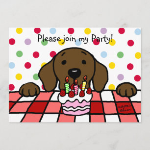 Invitation Le Labrador du chocolat vous observe Anniversaire