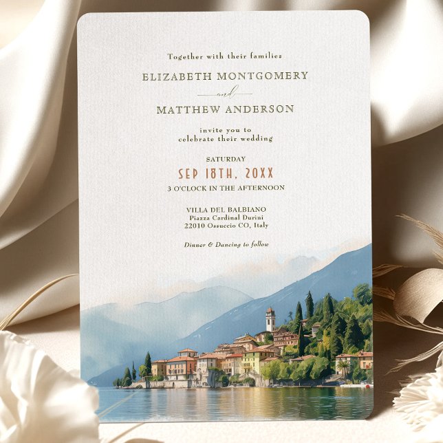 Invitation Le Lac de Côme Italie Destination Mariage Invitati (Créateur téléchargé)