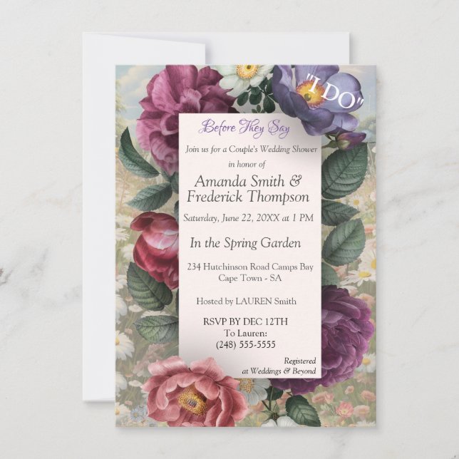 Invitation Le langage des fleurs (Devant)