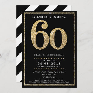 INVITATION LE LARGE AGE INVITE PAILLETTE DE 60