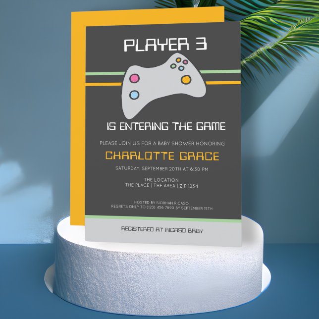 Invitation Le Lecteur De Jeu Vidéo Ordinateur Est Entré Dans  (Créateur téléchargé)