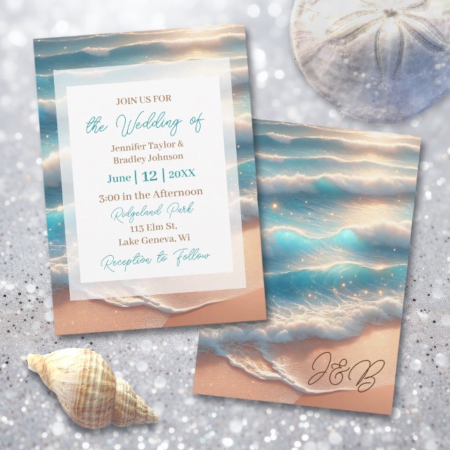 Invitation Le littoral côtier Mariage élégant (Créateur téléchargé)