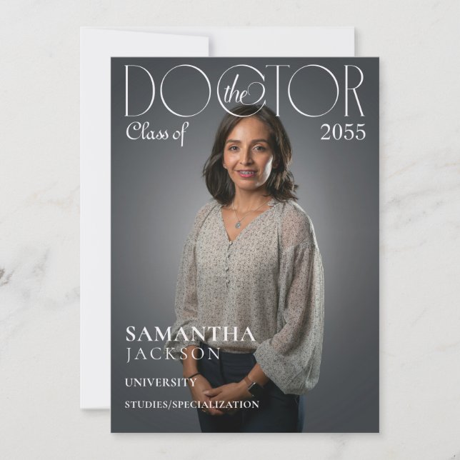 Invitation Le magazine photo Docteur Chic Doctoral (Devant)