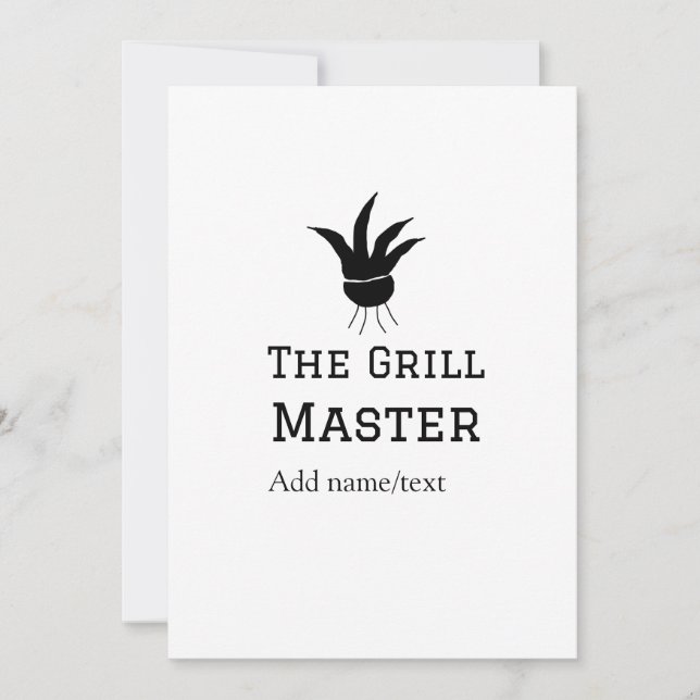Invitation Le maître du grill ajoute le nom du texte de cuiss (Devant)